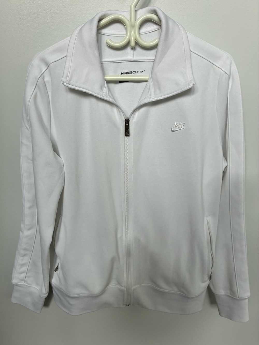 Nike Golf Sport Dri-Fit White Full-Zip Athletic Jacket